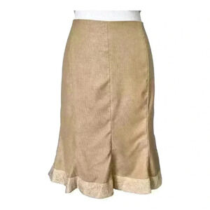 Rebecca Taylor Beige Fit & Flare knee Length Wool Blend Skirt Women’s 10